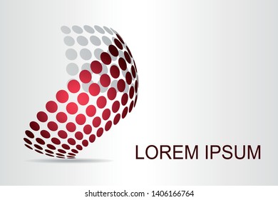 Abstract technology logo stylized spherical surface with abstract shapes. This logo is suitable for global company, world technologies, media and publicity agencies 