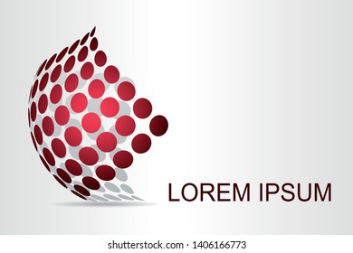 Abstract technology logo stylized spherical surface with abstract shapes. This logo is suitable for global company, world technologies, media and publicity agencies 