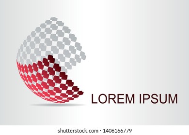 Abstract technology logo stylized spherical surface with abstract shapes. This logo is suitable for global company, world technologies, media and publicity agencies 