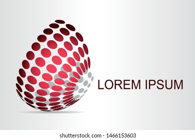 Abstract technology logo stylized spherical surface with abstract shapes. This logo is suitable for global company, world technologies, media and publicity agencies 