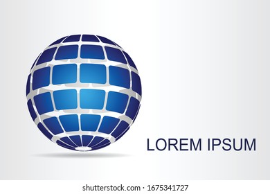 Logo de tecnología abstracta estilizada superficie esférica con formas abstractas. Este logotipo es adecuado para empresas, tecnologías mundiales, medios de comunicación y agencias de publicidad. 