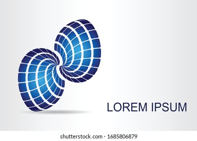 Abstract technology logo stylized spherical surface with abstract shapes. This logo is suitable for global company, world technologies, media and publicity agencies 