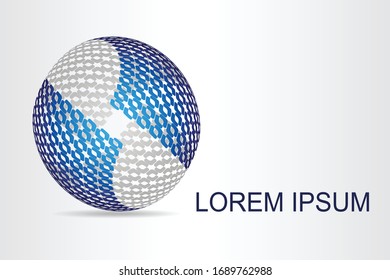 Abstract technology logo stylized spherical surface with abstract shapes. This logo is suitable for global company, world technologies, media and publicity agencies 