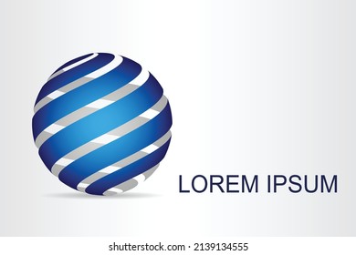 Abstract technology logo stylized spherical surface with abstract shapes. This logo is suitable for global company, world technologies, media and publicity agencies 