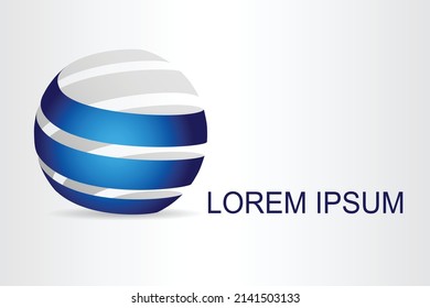 Abstract technology logo stylized spherical surface with abstract shapes. This logo is suitable for global company, world technologies, media and publicity agencies 