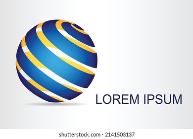 Abstract technology logo stylized spherical surface with abstract shapes. This logo is suitable for global company, world technologies, media and publicity agencies 