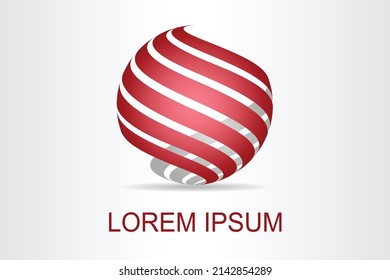 Abstract technology logo stylized spherical surface with abstract shapes. This logo is suitable for global company, world technologies, media and publicity agencies 