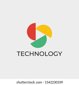 Abstract technology logo template. Colorfull, Gradient.