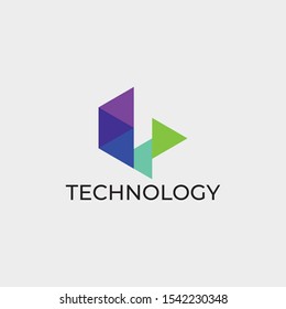 Abstract technology logo template. Colorfull, Gradient.