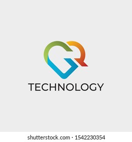 Abstract technology logo template. Colorfull, Gradient.