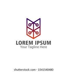 Abstract technology logo template download modern style