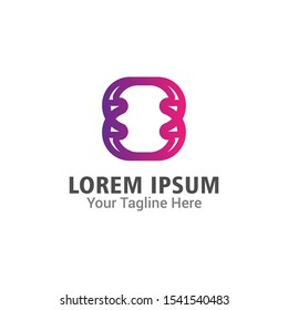 Abstract technology logo template download modern style