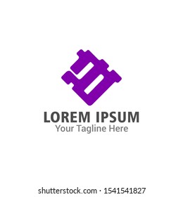 Abstract technology logo template download modern style