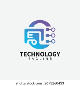 Plantilla de logotipo de tecnología Abstractas con Formas geométricas y concepto de innovación de alta tecnología. Símbolo, icono, creativo.
