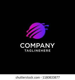 Abstract technology logo template, globe, sphere vector icon