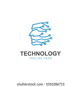 Abstract technology logo template. people vector icon illustration