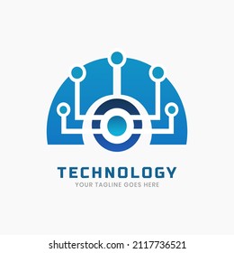 Abstract technology logo vector template. creative illustration of system or data.