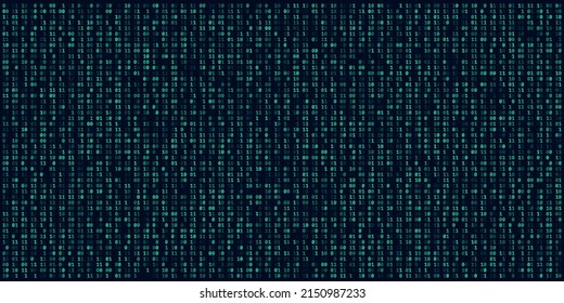 Abstract Technology Machine Code Background. Random Binary Hexadecimal Code. Matrix with Digits. Vector Illustration. Hacking, Cryptography, Malware, Reverse Engineering, Data Analysis Backdrop.