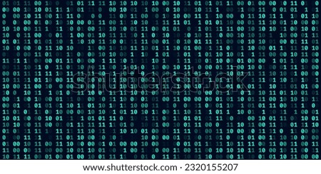 Abstract Technology Machine Code Background. Random Binary Hexadecimal Code. Matrix with Digits. Vector Illustration. Hacking, Cryptography, Malware, Reverse Engineering, Data Analysis Backdrop.