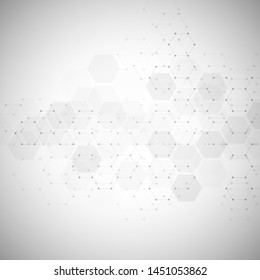 Abstract technology or medical background with hexagon pattern. Shape of hexagonal grid. Concepts and ideas for healthcare technology, innovation medicine, health, science. Vector illustration