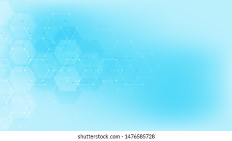 Abstract technology or medical background with hexagon pattern. Shape of hexagonal grid. Concepts and ideas for healthcare technology, innovation medicine, health, science. Vector illustration