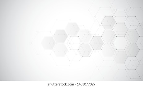 Abstract technology or medical background with hexagon pattern. Shape of hexagonal grid. Concepts and ideas for healthcare technology, innovation medicine, health, science. Vector illustration