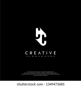 abstract technology modern CC logo letter in shadow shape design concept
