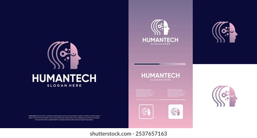 abstract technology modern human head , science , graphic vector template.