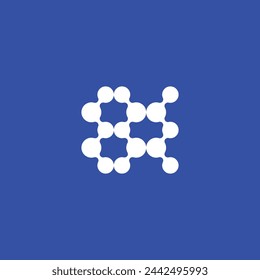 abstract technology molecule 83 numbers connecting dots creative logo