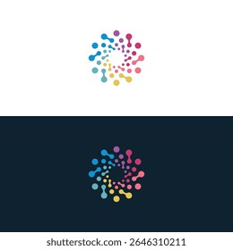 abstract technology molecule logo template