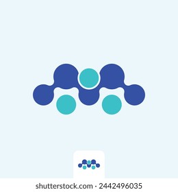 tecnología abstracta molécula m letra creativa vector logo