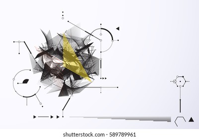 Abstract technology motion shape. black motion shape vector.