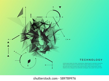 Abstract technology motion shape. black motion shape vector.