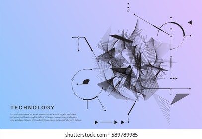 Resumen de la forma de movimiento de la tecnología. vector de forma de movimiento negro.