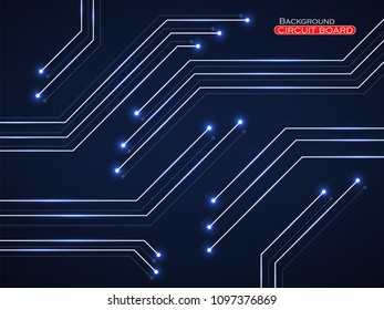 Abstract technology neon circuit board. Vector background