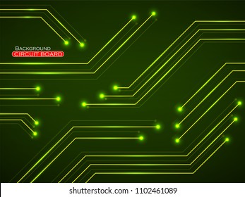 Abstract technology neon circuit board. Vector background