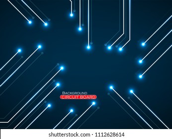 Abstract technology neon circuit board. Vector background