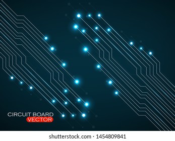 Abstract technology neon circuit board. Glowing technology background