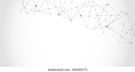 Abstract technology Network nodes with polygonal shapes on white Vector background. Connection science and futuristic technology, digital structure, connected points, web. 