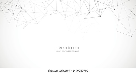 Abstract technology Network nodes with polygonal shapes on white Vector background. Connection science and futuristic technology, digital structure, connected points, web.