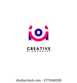 abstract technology O logo letter simple design concept