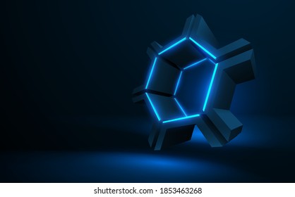 Abstract technology object with glow effect
