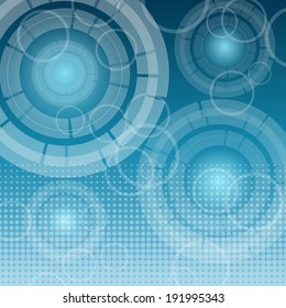 Abstract technology on blue background, stock vector