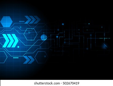 Abstract technology on dark blue background vector illustration