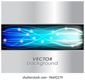 Abstract technology on hatching metal background
