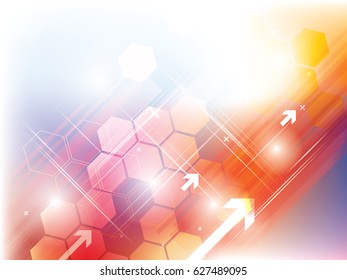 Abstract technology orange yellow background vector