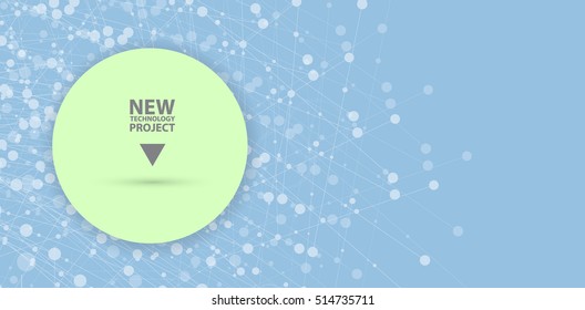 Abstract technology particle. Virtual molecule imagination. Computer generated background for business solution and presentation