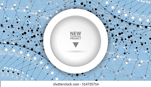 Abstract technology particle. Virtual molecule imagination. Computer generated background for business solution and presentation