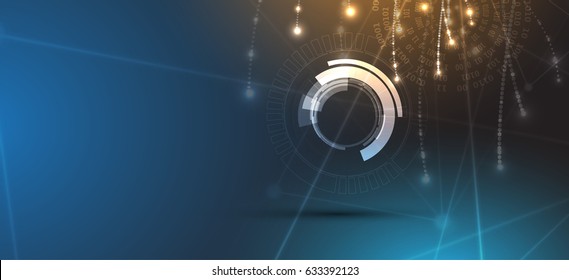 Abstract technology particle. Virtual molecule imagination. Computer generated background for business solution and presentation