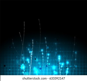 Abstract technology particle. Virtual molecule imagination. Computer generated background for business solution and presentation